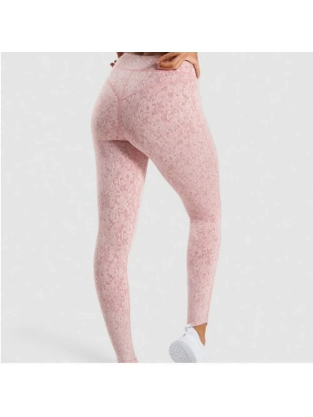 Gymshark Fleur Texture Leggings Dusky Pink Marl